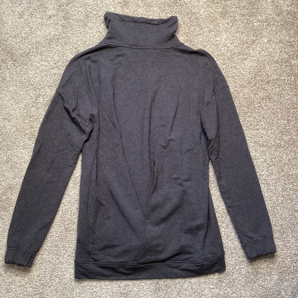 Lululemon Twisted & Tucked Long Sleeve Heathered Black Grey Shirt Top Sweater 4 - Picture 7 of 8